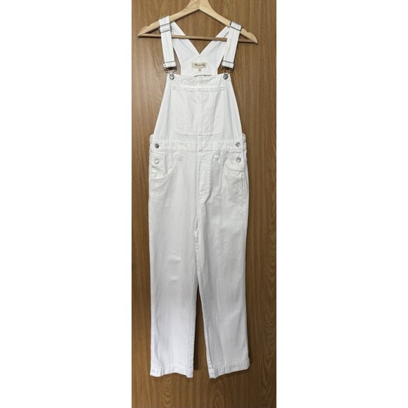 MADEWELL Straight Leg Denim Jeans Overalls Women Size SMALL  White - Picture 3 of 13